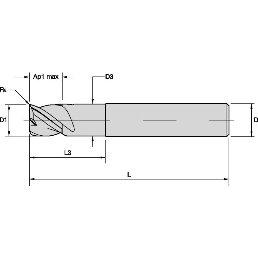 F3AU0380ADK38 Solid Carbide Drill Slot End Mill A D=3.8