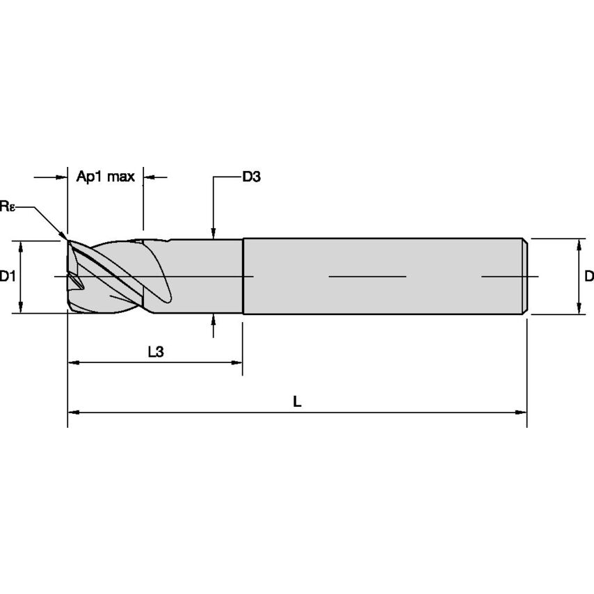 F3AU0480ADK38 Solid Carbide Drill Slot End Mill A D=4.8