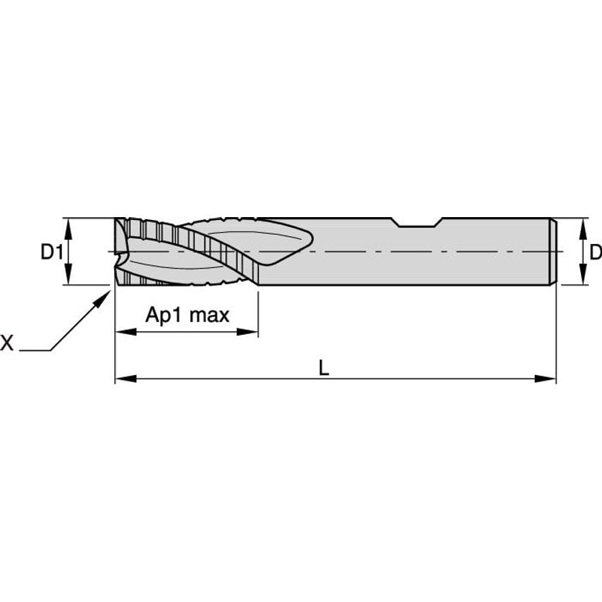 F3BH1000BDL30 End Mill B D=10 Z=3 30
