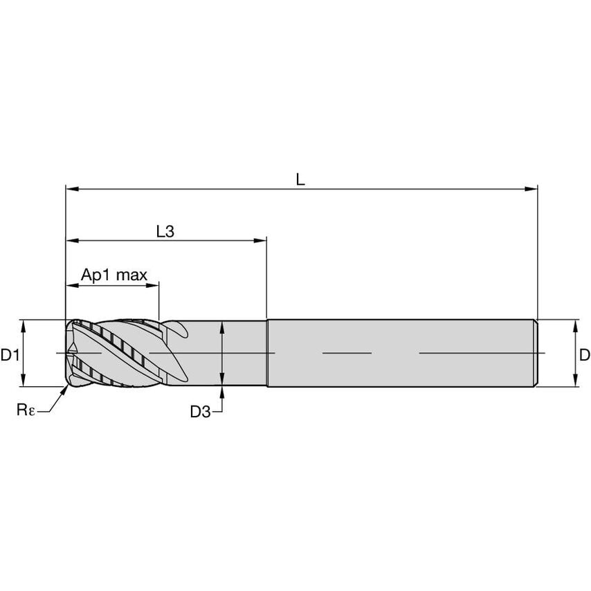 F4BS1000AWL38R050 End Mill Rough.F.Titan A D=10