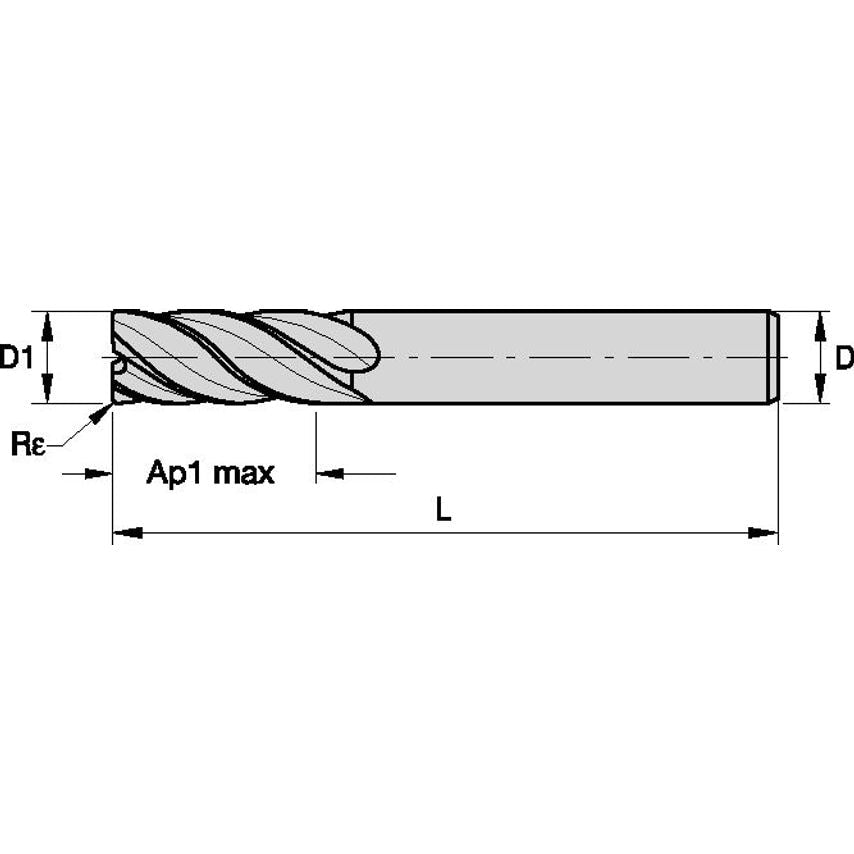 F6AV0600ADL45 Solid Carbide Peripheral End Mill A D=6 Z=