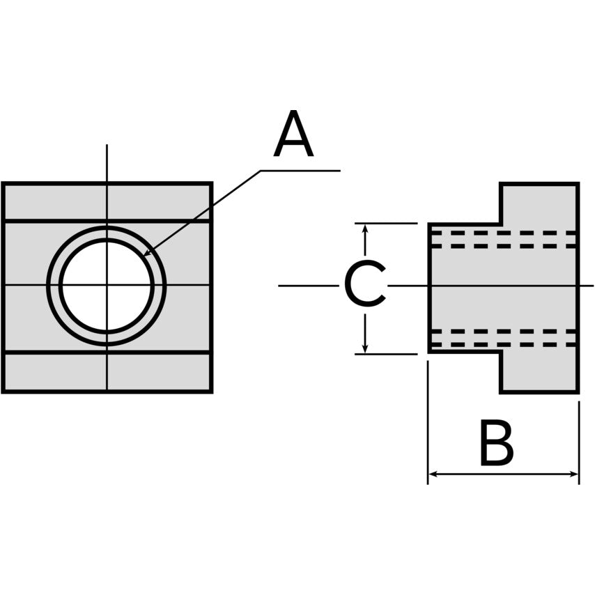 FC06 M20 Milled T-Slot Nut