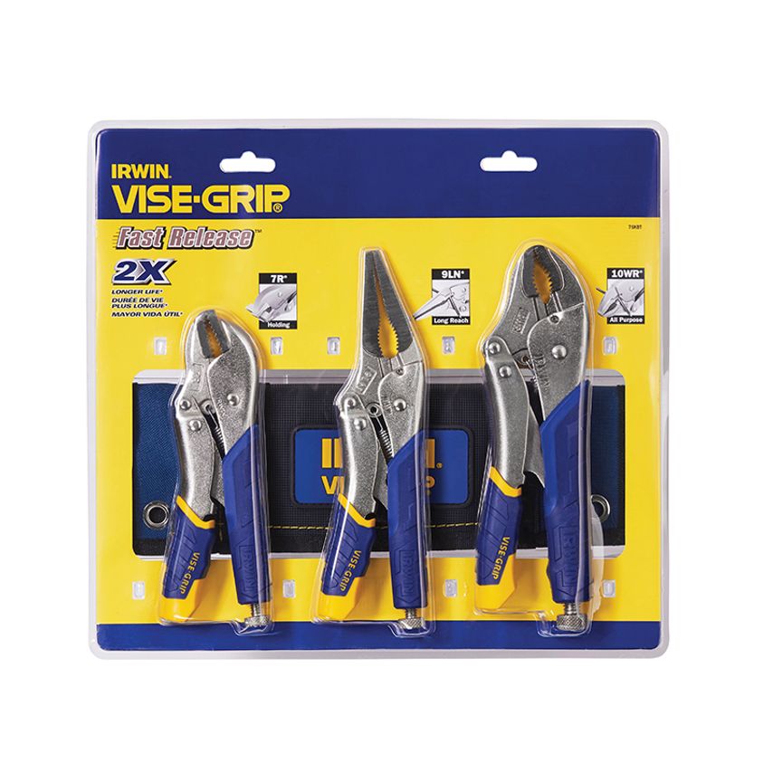 Fast Release Locking Pliers Set of 3 7R 9LN & 10WR VIST76KBT