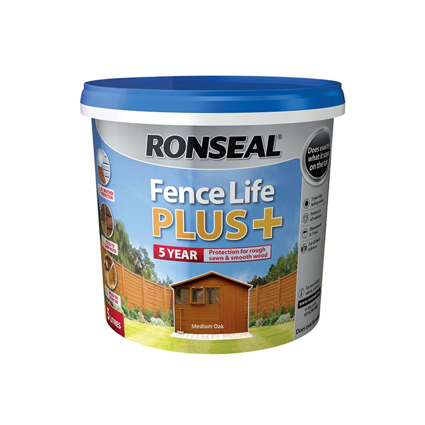 Fence Life Plus+ Medium Oak 5 litre RSLFLPPMO5L