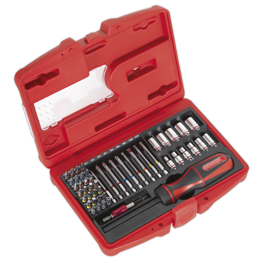 Fine Tooth Ratchet Screwdriver & Accessory Set 51 Piece