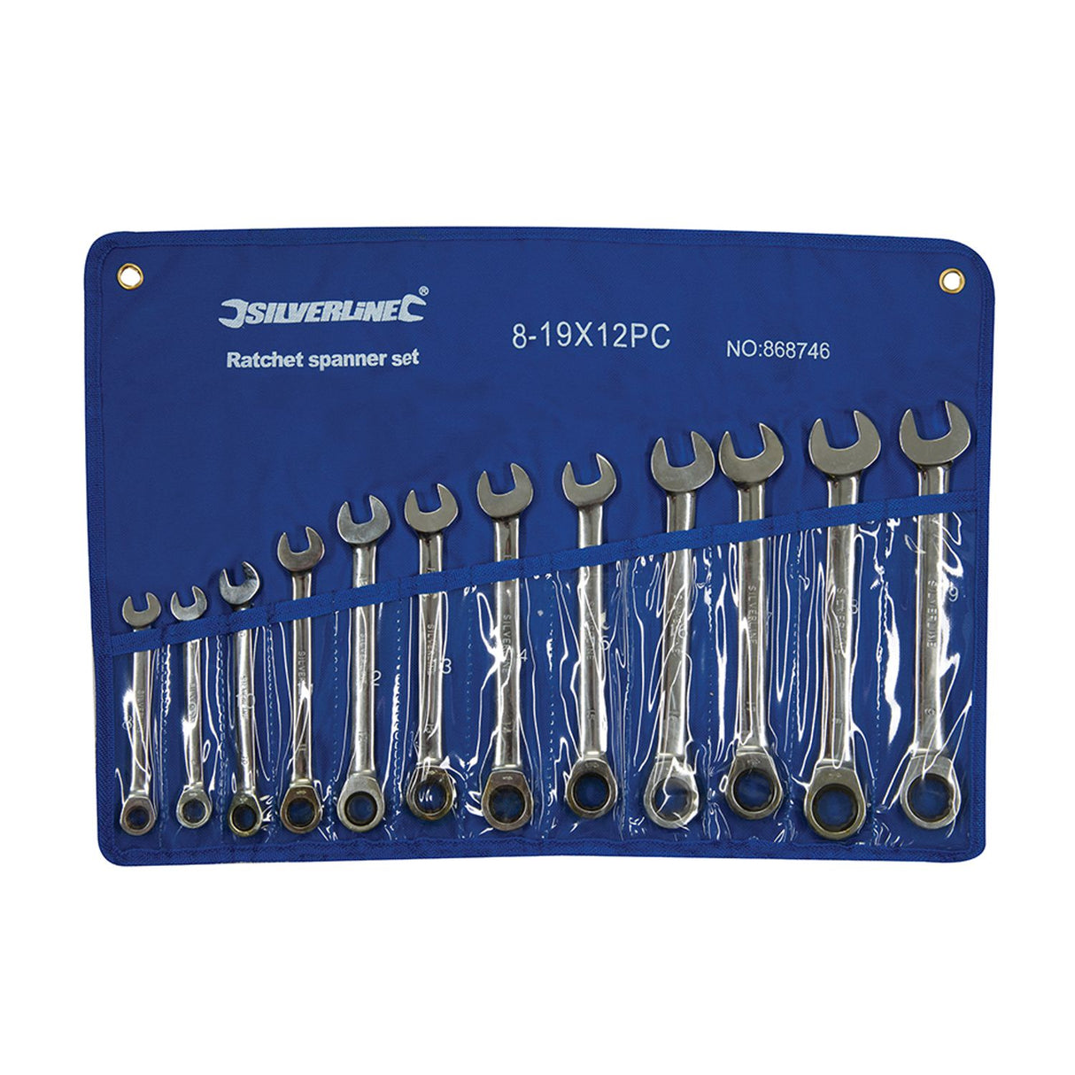 Fixed Head Ratchet Spanner Set 12 Piece 8 - 19mm