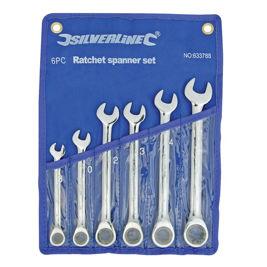 Fixed Head Ratchet Spanner Set 6 Piece 8 - 17mm
