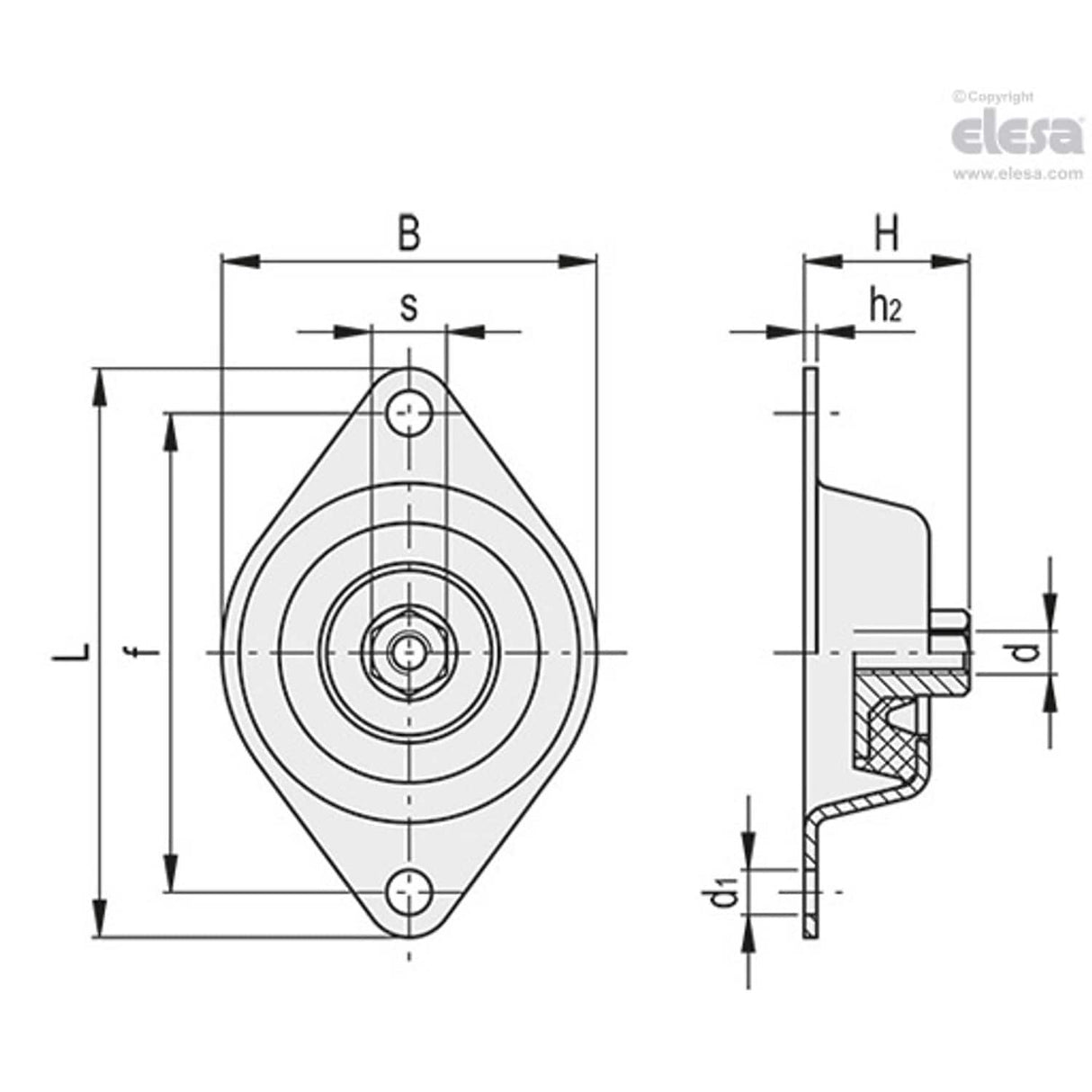 Flange mount-DVG-M8-A-40
