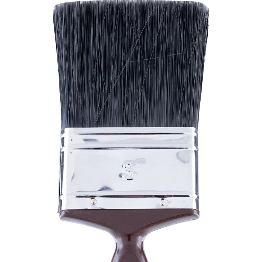 Flat Paint Brush, Natural Bristle, 3in