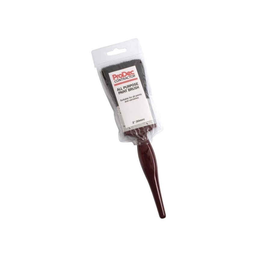 Flat Paint Brush, Synthetic/Natural Bristle, 2in
