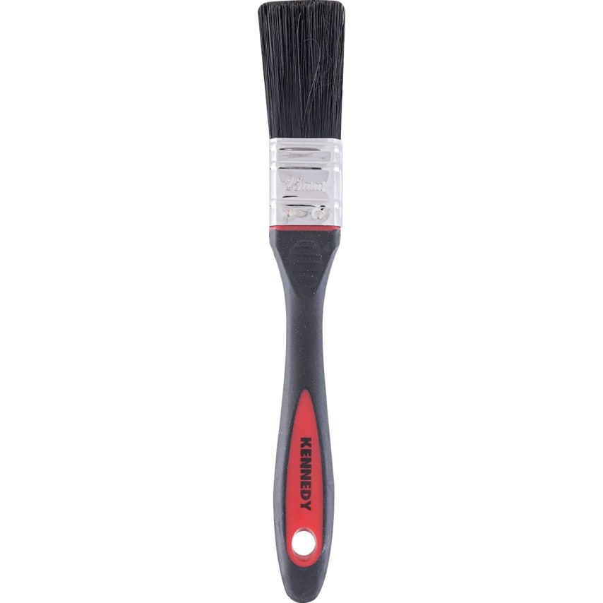 Flat Paint Brush, Synthetic Bristle, 1in