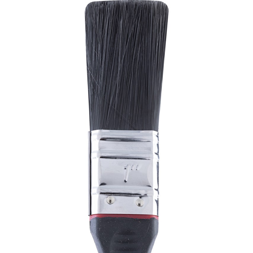 Flat Paint Brush, Synthetic Bristle, 1in