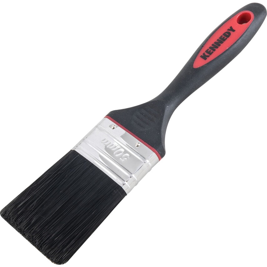Flat Paint Brush, Synthetic Bristle, 2in
