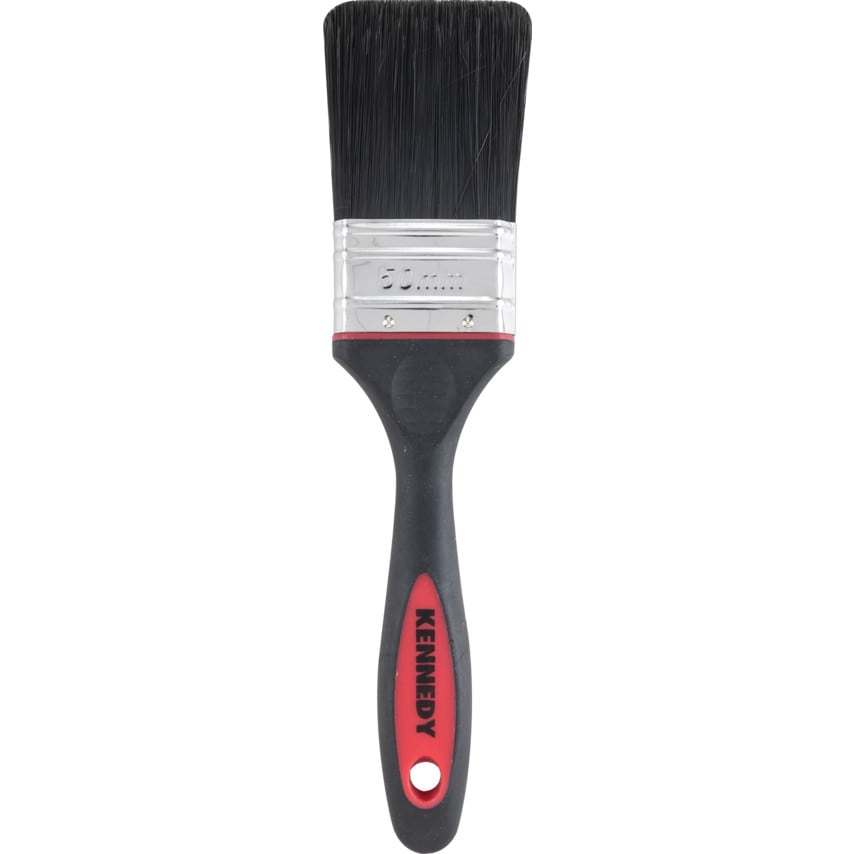 Flat Paint Brush, Synthetic Bristle, 2in