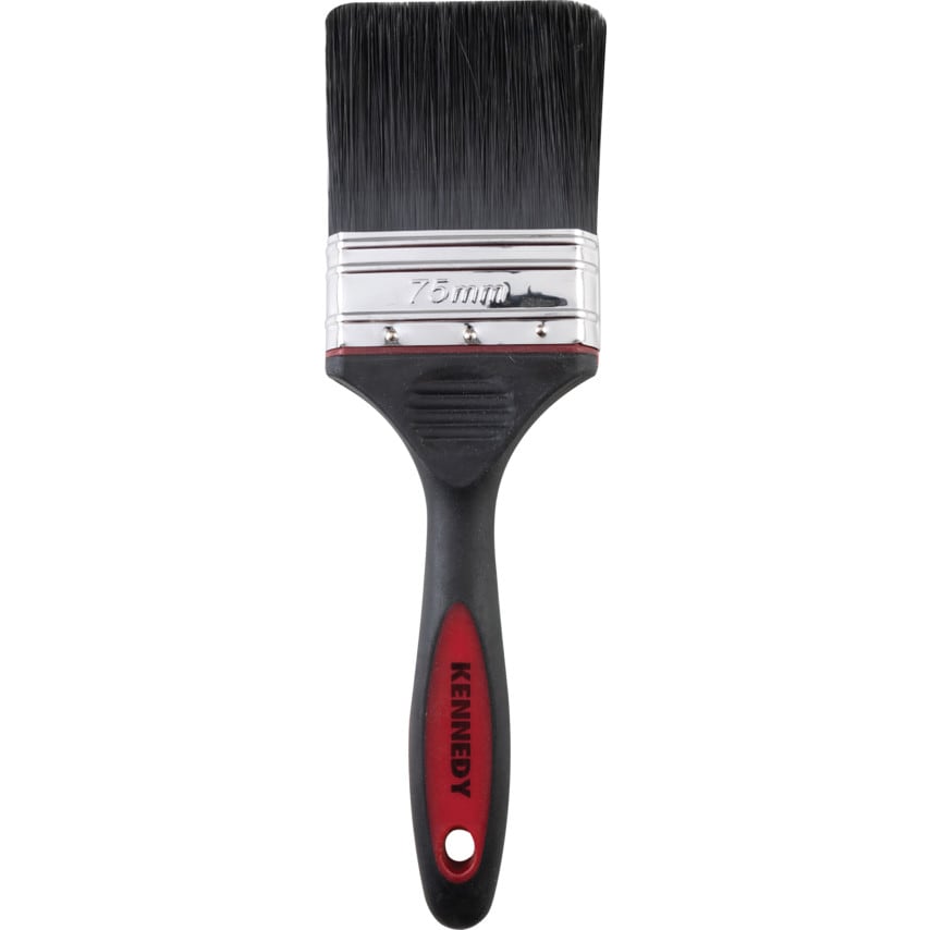 Flat Paint Brush, Synthetic Bristle, 3in