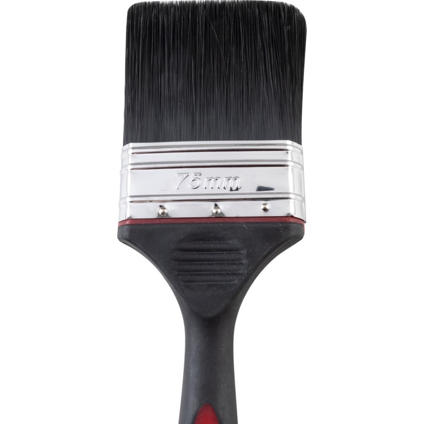 Flat Paint Brush, Synthetic Bristle, 3in
