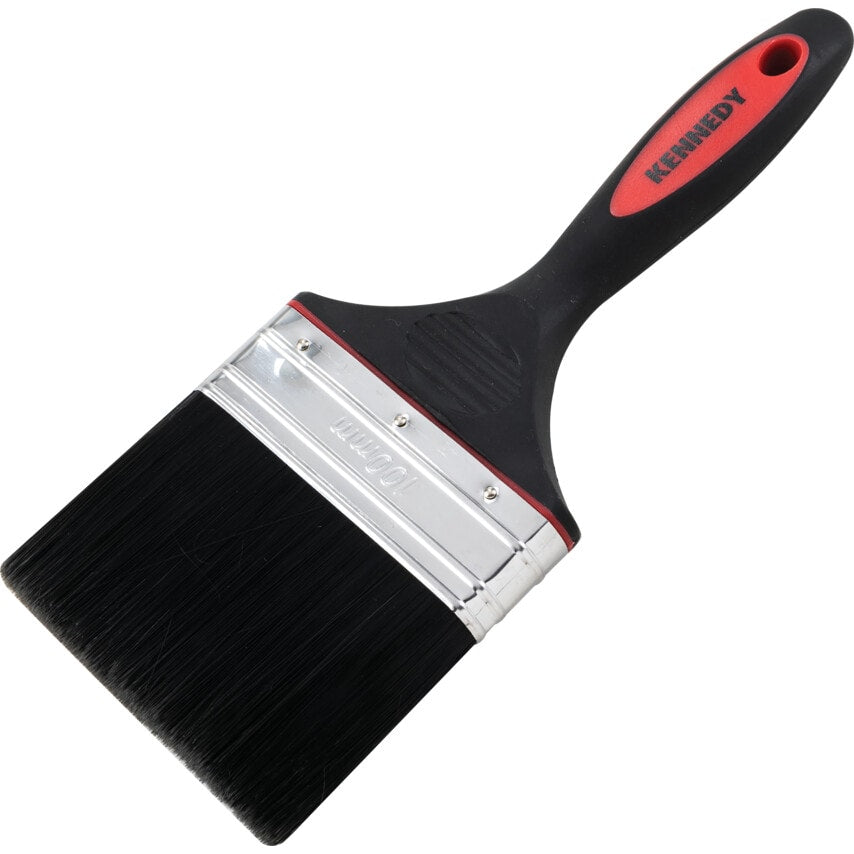 Flat Paint Brush, Synthetic Bristle, 4in