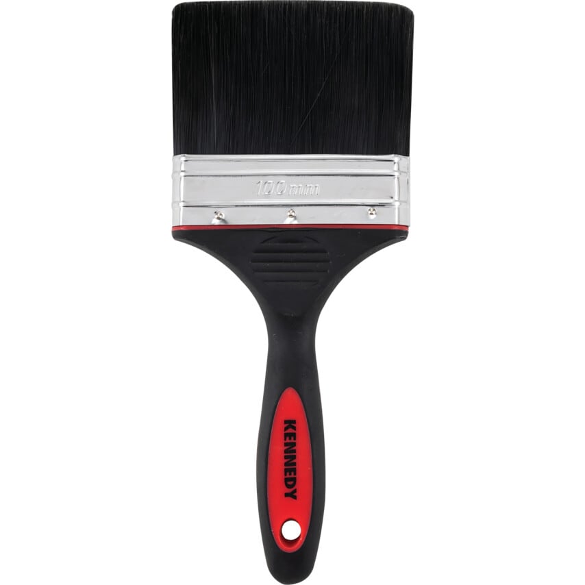 Flat Paint Brush, Synthetic Bristle, 4in
