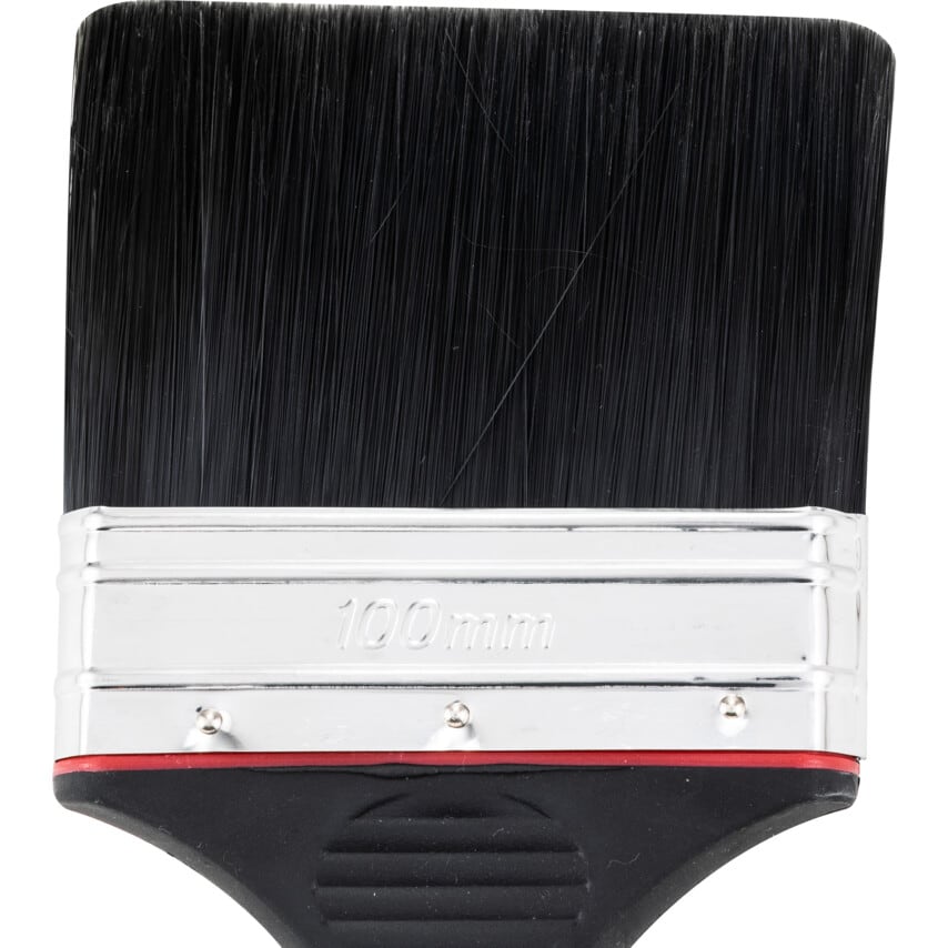 Flat Paint Brush, Synthetic Bristle, 4in