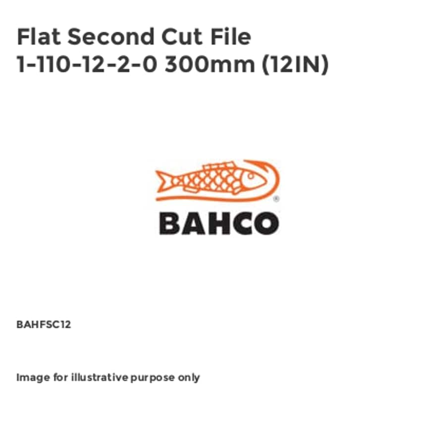 Flat Second Cut File 1-110-12-2-0 300mm (12IN) BAHFSC12