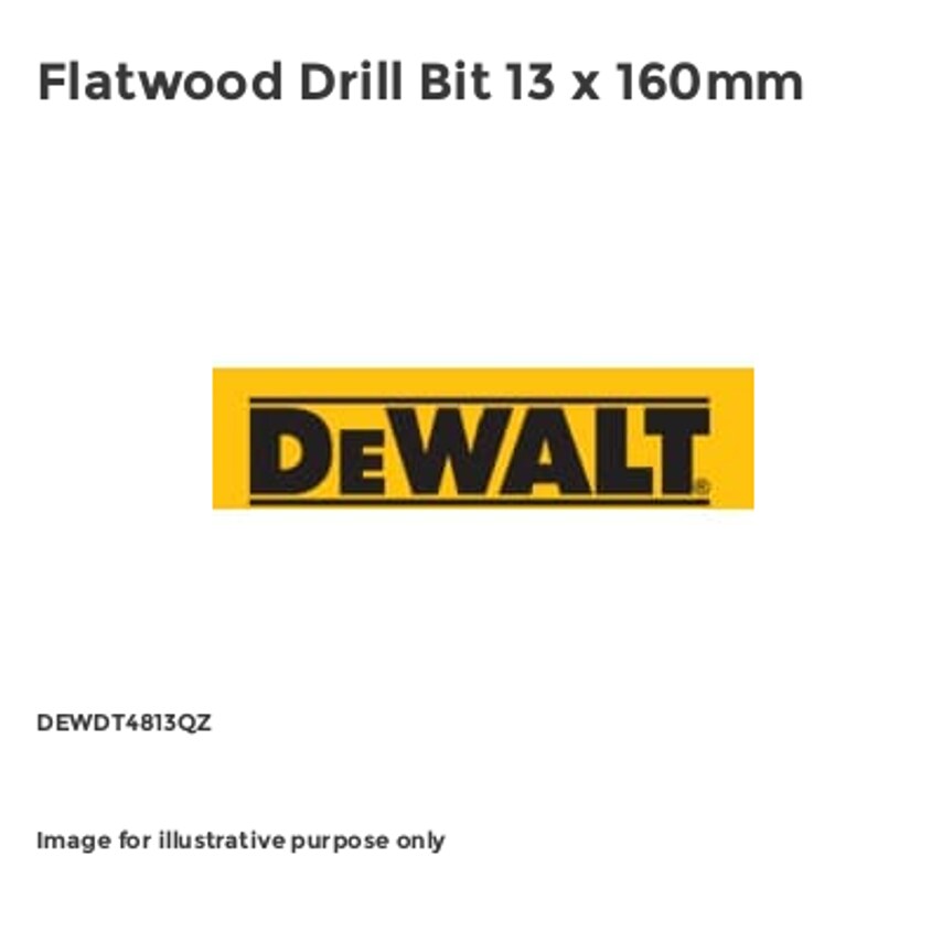 Flatwood Drill Bit 13 x 160mm DEWDT4813QZ