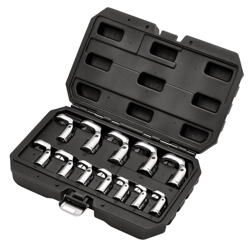 Flexible Crowfoot Socket Wrench Set 3/8in Square Drive (12 Piece)