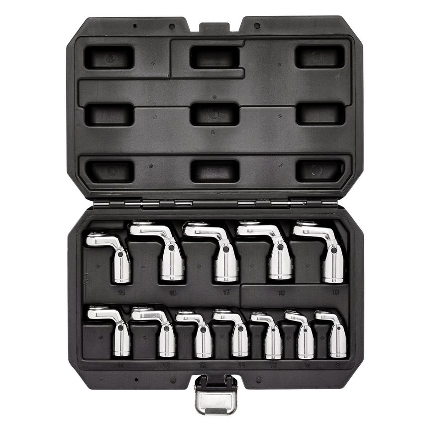 Flexible Crowfoot Socket Wrench Set 3/8in Square Drive (12 Piece)