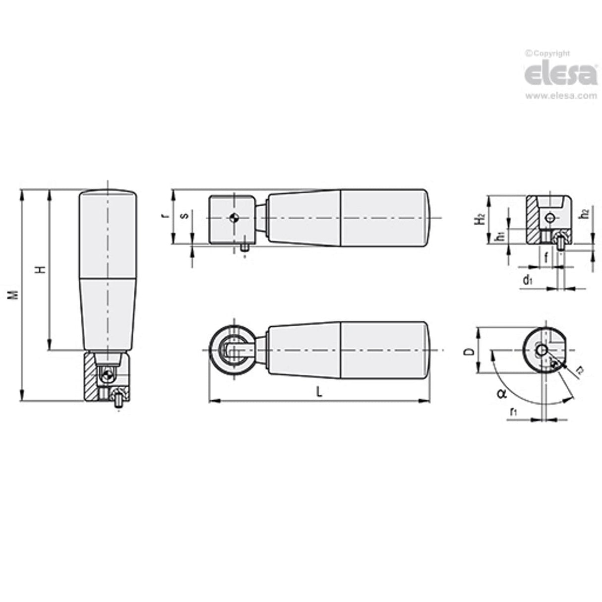 Fold-away handle-IR.612/90-SST-S.D.20