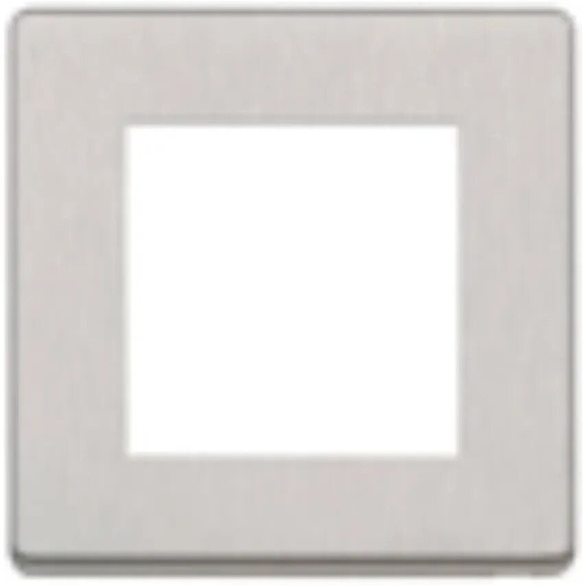 Front Plate 2 Module Euro 50 x 50mm Lacquered Brushed Stainless Steel