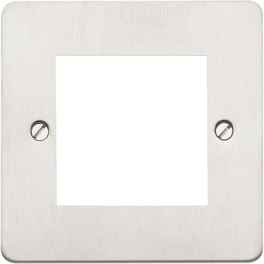 Frontplate 2 Module Euro 50 x 50mm Brushed Stainless Steel - K14182BSS