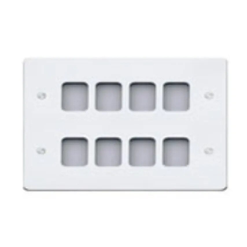 Frontplate 8 Module 146 x 146mm Lacquered Brushed Steel