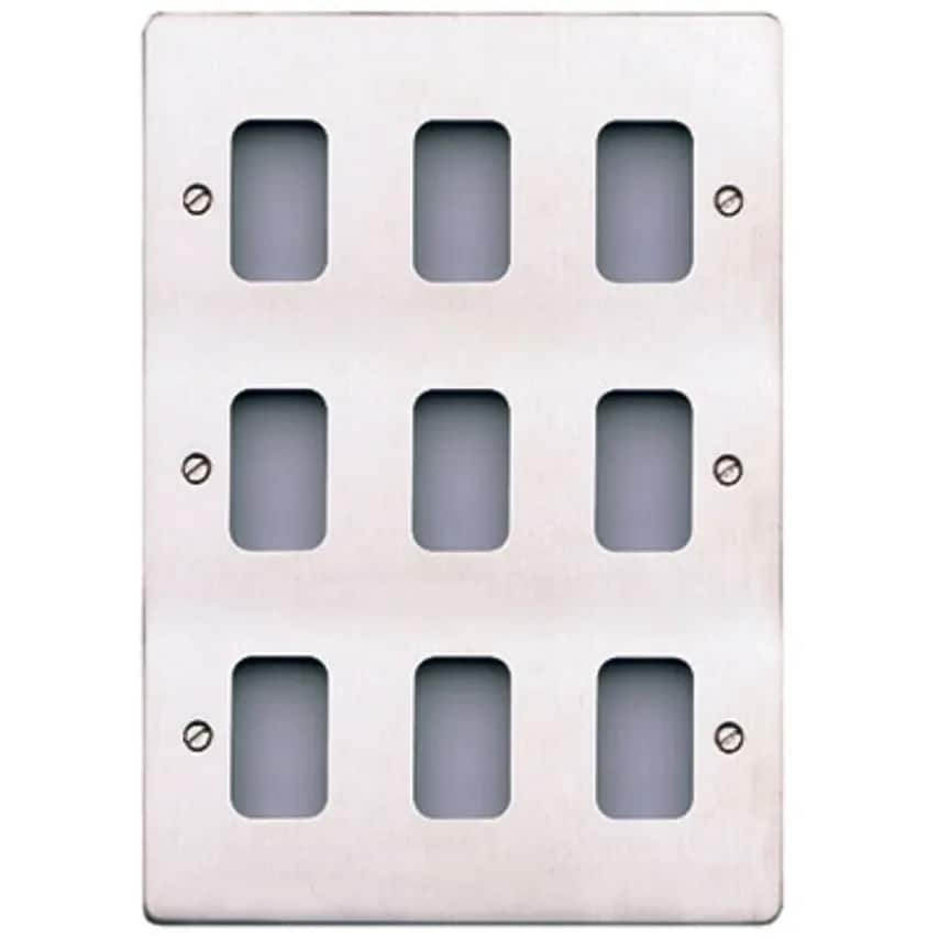 Frontplate 9 Module Brushed Stainless Steel