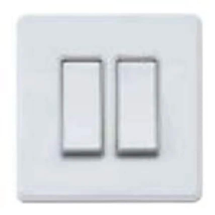 Frontplate for 2 Gang 20A Large Rocker Switch 86 x 86mm White