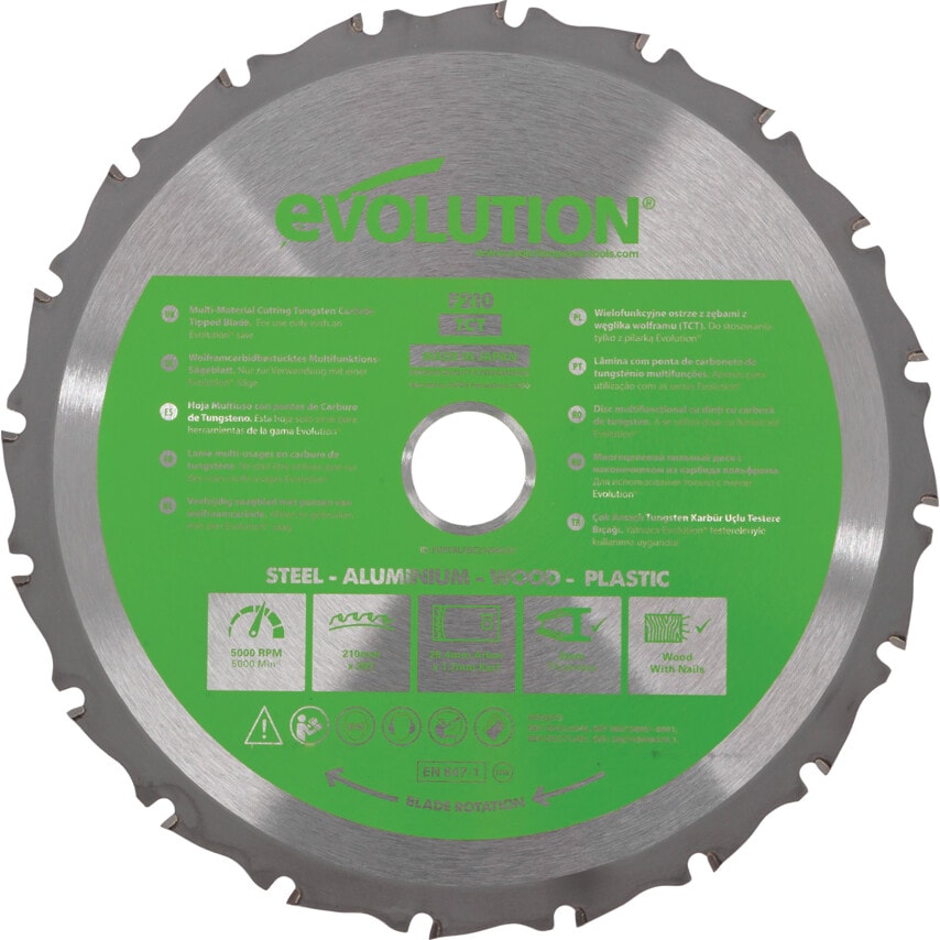 Fury 210mm Replacement Multi-Purpose Tungsten Carbide Tipped Blade with Evolution Rage Technology