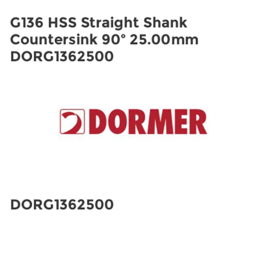 G136 HSS Straight Shank Countersink 90 25.00mm DORG1362500