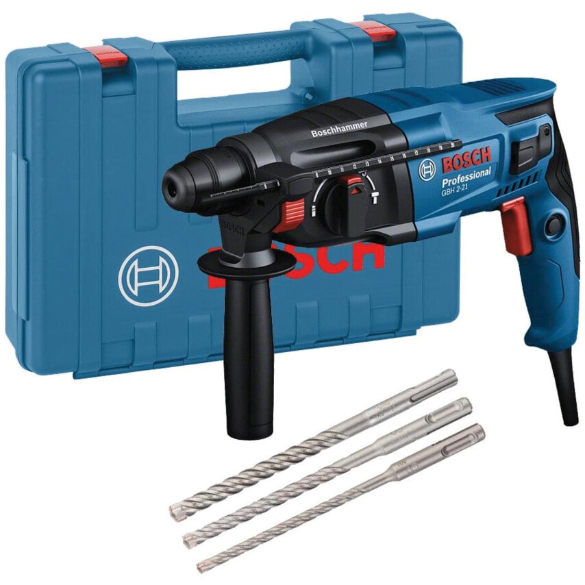 GBH 2-21 (230V) Sds-Plus + 3PCSSDS+ Drill Bit Set (Carry Case)