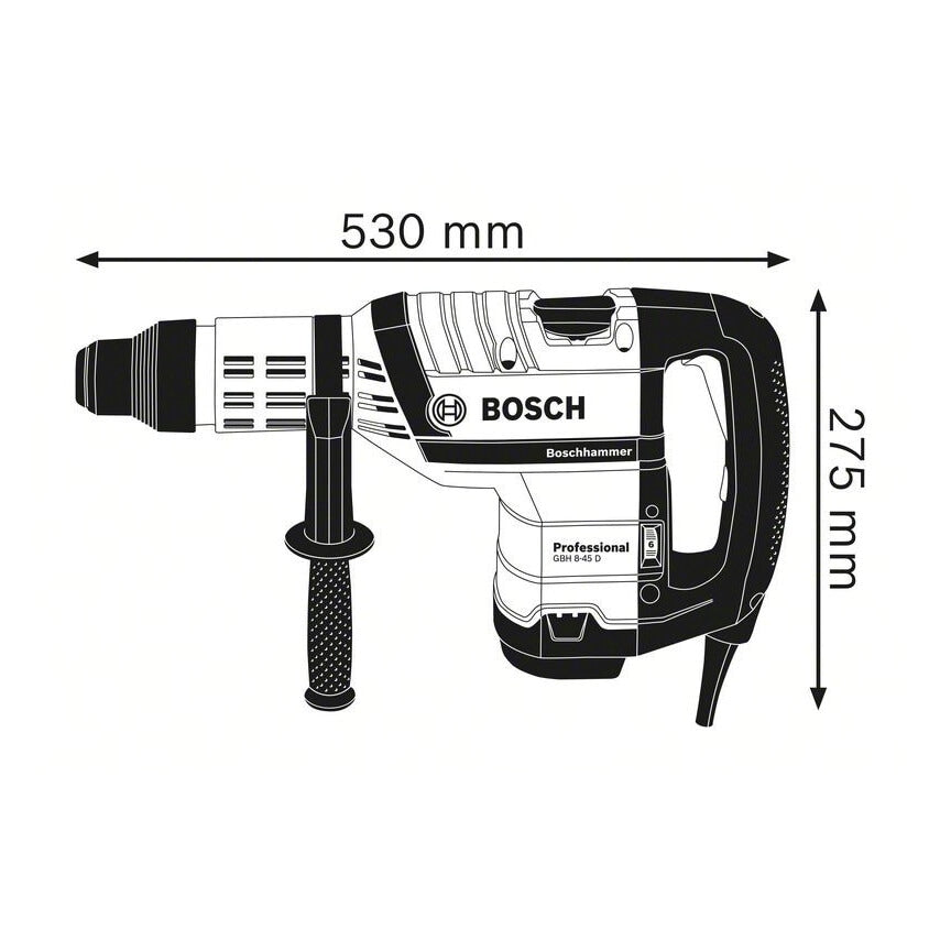 GBH 8-45 D SDS-Max 2 Mode Rotary Hammer Drill in Carry Case with Accessory Set 110V - 0 611 265 160
