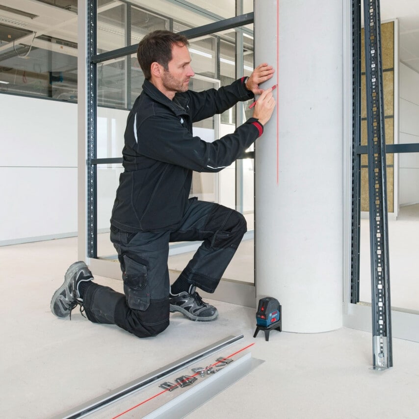 GCL 2-50 Self Levelling Cross Line & Point Laser with LR6 Laser Receiver with LRB Bracket, RM1 Rotating Mount, Ceiling Clamp & Target Plate in L-Boxx - 0 601 066 F01