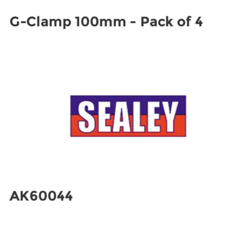 G-Clamp 100mm, Pack of 4