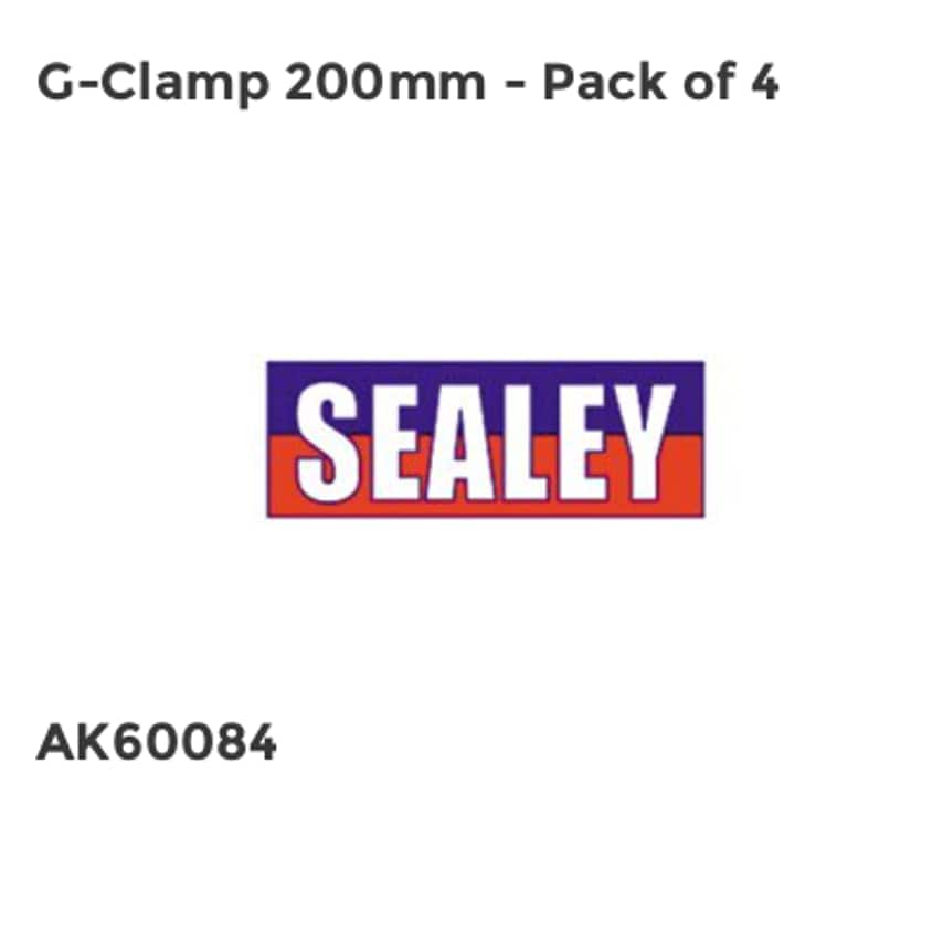 G-Clamp 200mm, Pack of 4