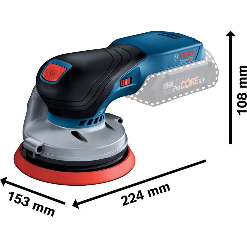 GEX 18V-125 18V Random Orbit Sander Body Only, Carton