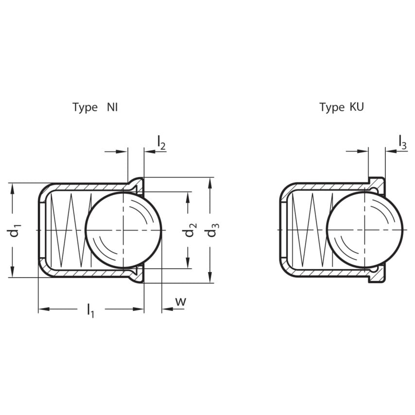 GN614-12-KU Spring Plunger; Polyacetal Housing