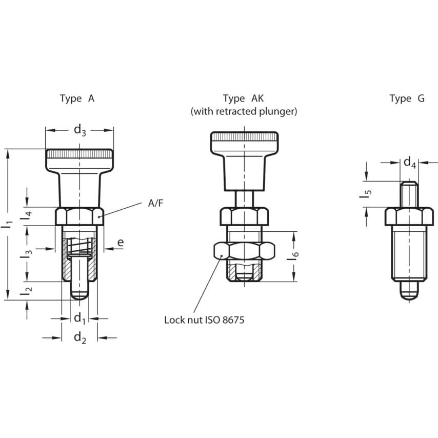 GN617-8-AK Indexing Plunger; Steel