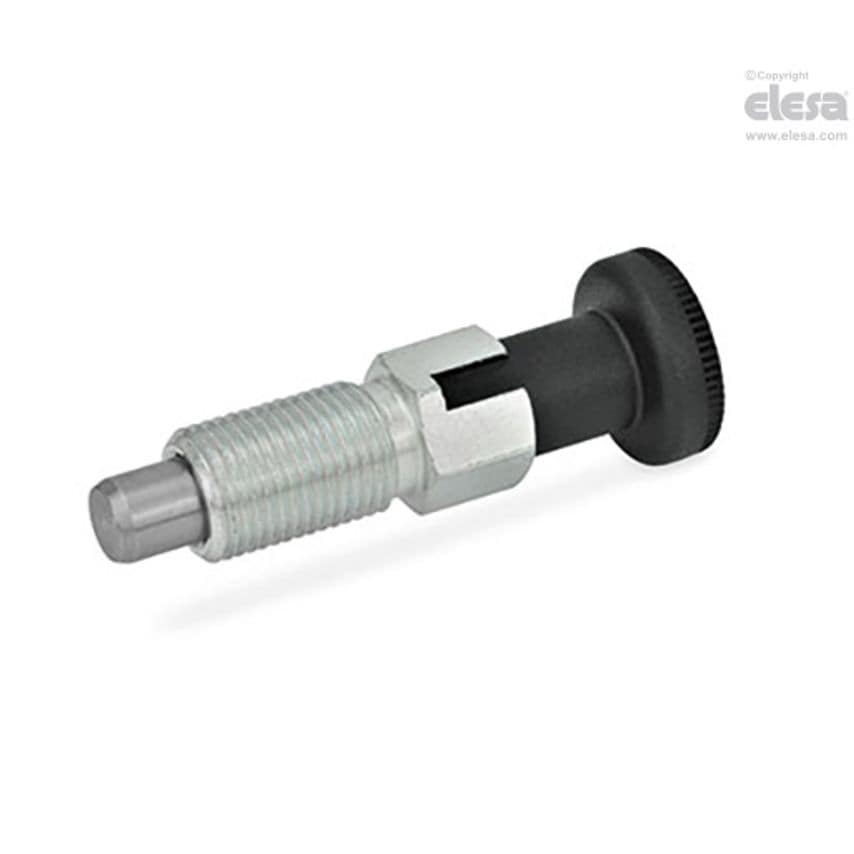 GN 717 Indexing plungers with or without rest in retracted position steel Lifting knob and rest position without locking nut GN 717-10-M16X1.5-C-ST