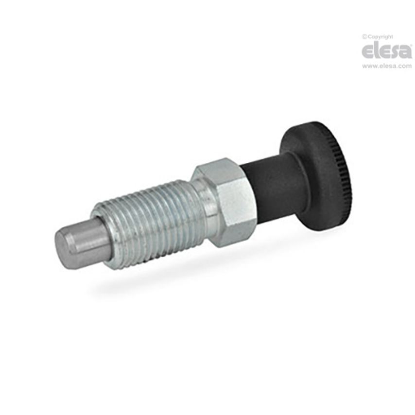 GN 717 Indexing plungers with or without rest in retracted position steel Lifting knob without locking nut GN 717-10-M16X1.5-B-ST