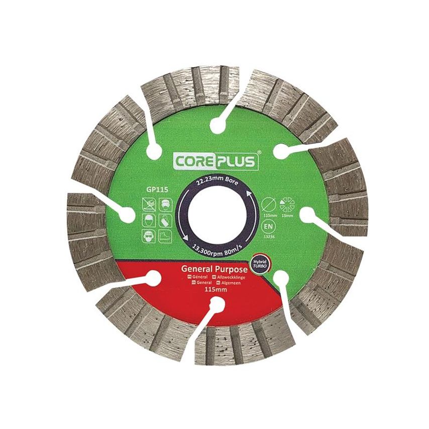 GP115 General-Purpose Hybrid Turbo Diamond Blade 115mm CORDBGP115