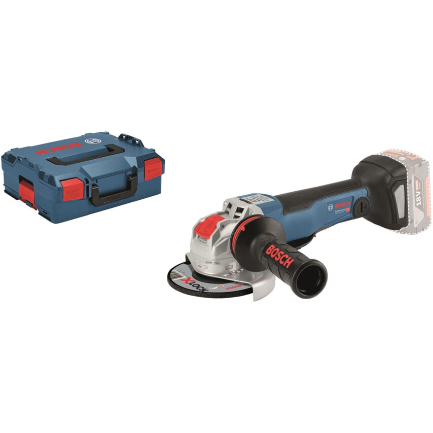 GWX 18 V-10 Pc 18V 125MM Cordless X-Lock Angle Grinder with Paddle Switch in L-BOXX Stackable Carry Case - Body Only Version - No Batteries Or Charger Supplied - 0 601 7B0 700