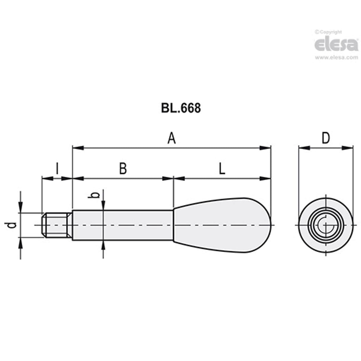 Gear lever handle-BL.668/16x70