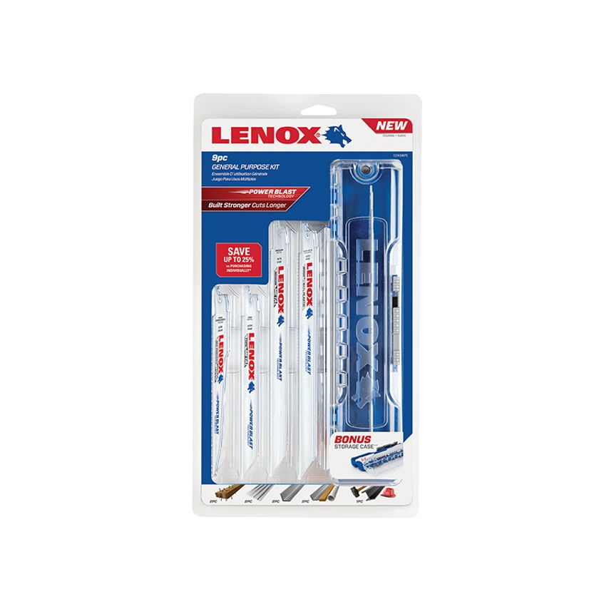 General-Purpose Reciprocating Saw Blade Kit, 9 Piece LEN121439KPE