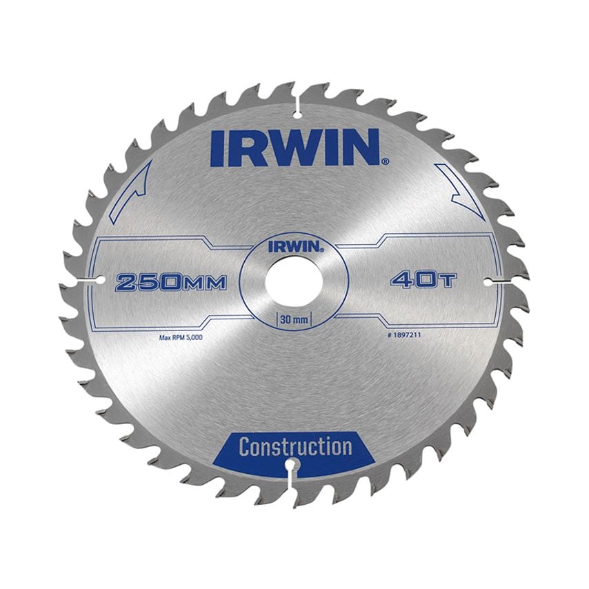 General Purpose Table & Mitre Saw Blade 250 x 30mm x 40T ATB IRW1897211